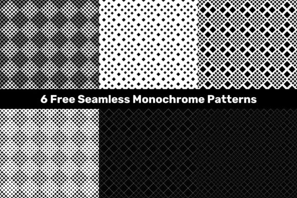 6 Free Seamless Monochrome Patterns