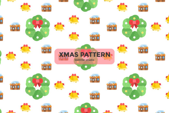 Christmas Patterns Wreath Bell Cabin: A Versatile Design Set for Festive Creations